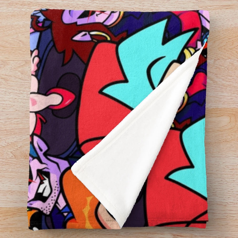 Friday Night Funkin Collage Plush Blanket with Characters