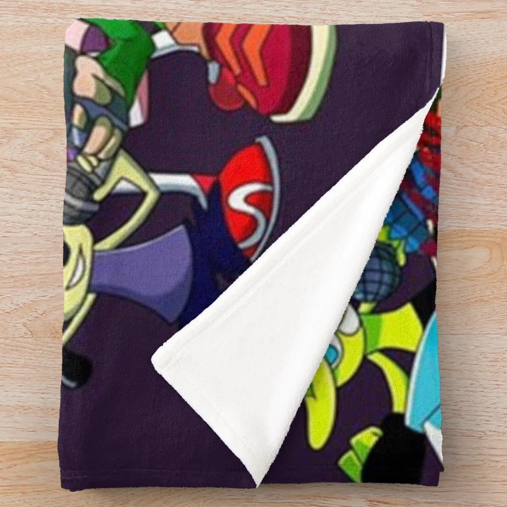 Friday Night Funkin' inspired plush blanket featuring characters from the popular indie game