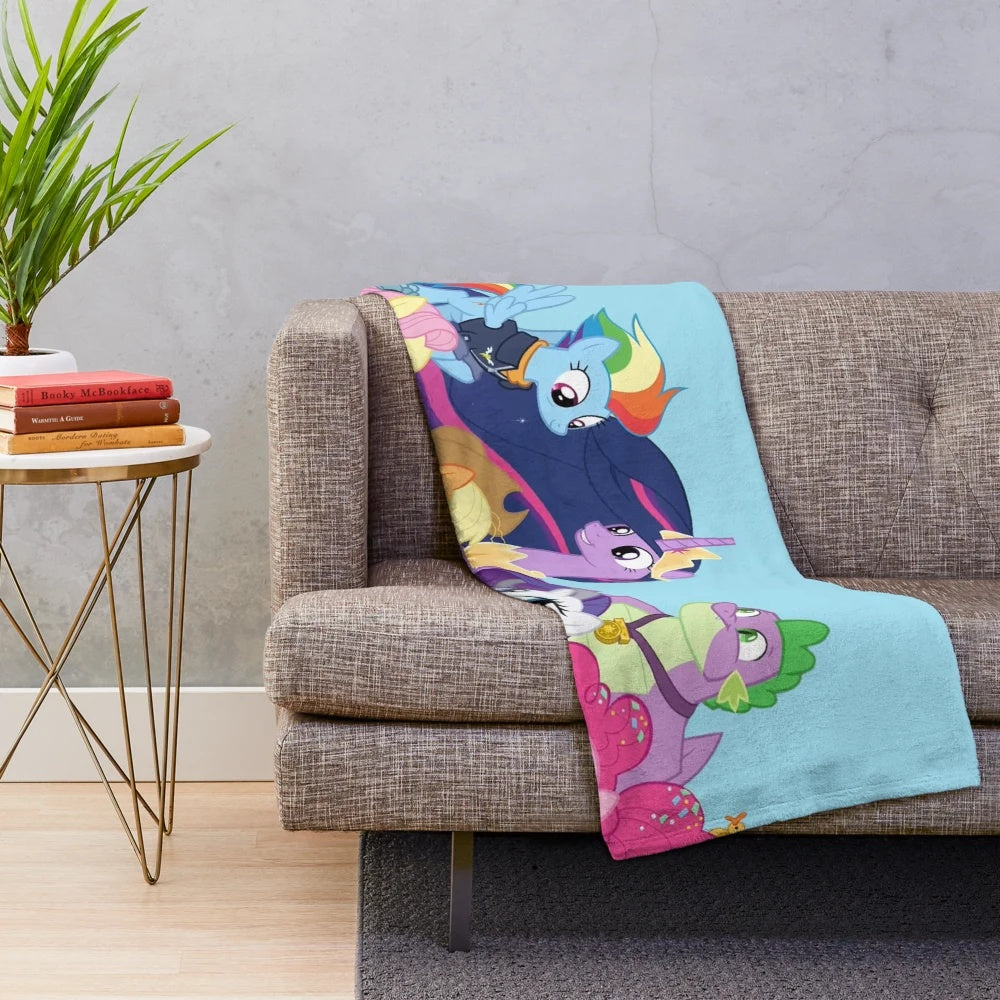 Plush blanket featuring the My Little Pony mane six characters