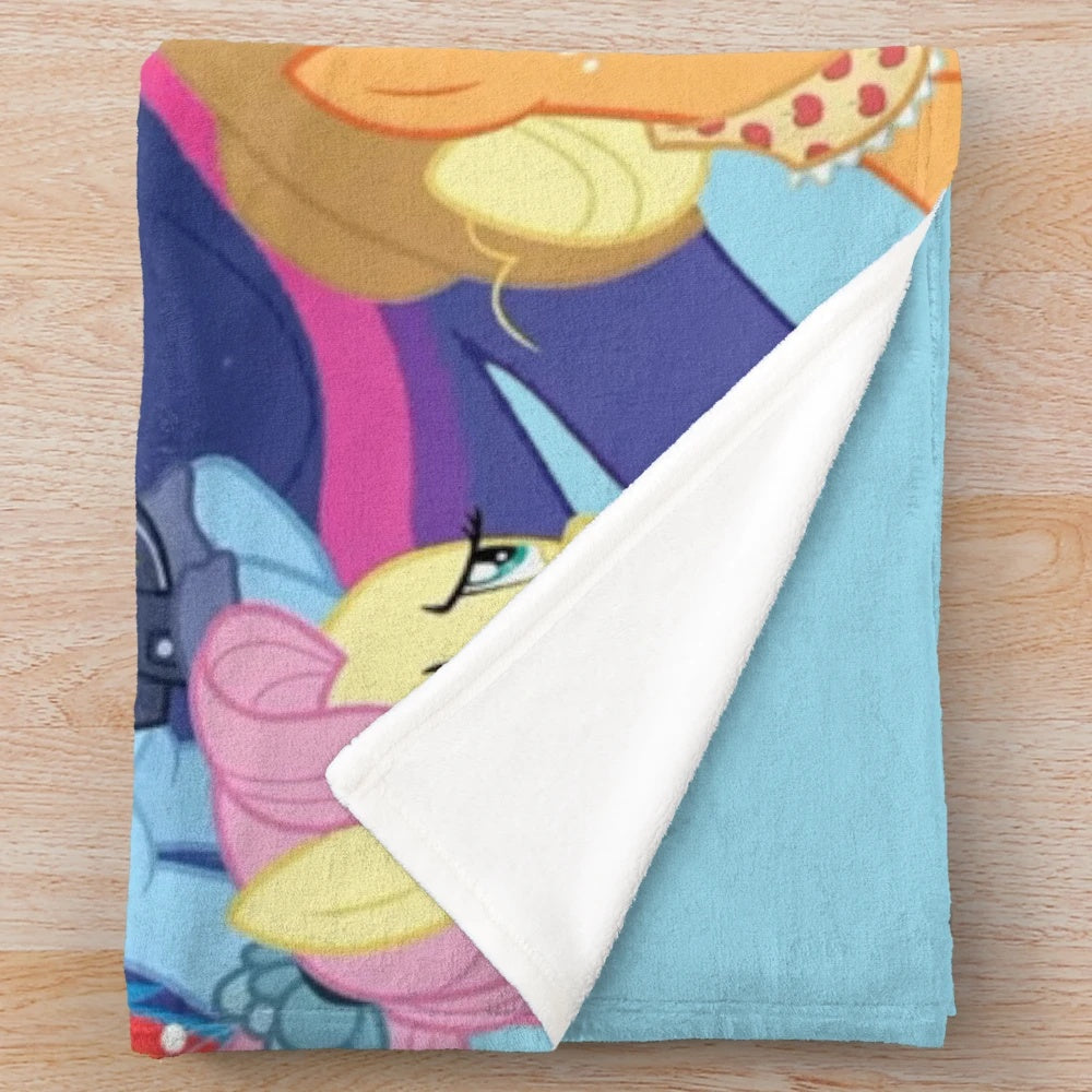 Plush blanket featuring the My Little Pony mane six characters