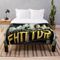 Colorful futuristic cinema-themed plush blanket