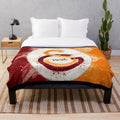 Galatasaray-inspired plush blanket with yellow and red colors