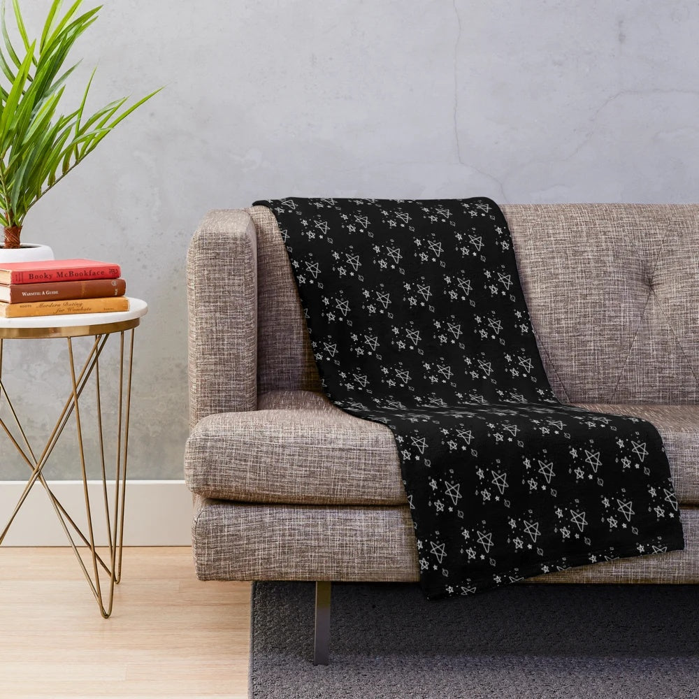 Cozy plush blanket with a beautiful galaxy and stars design