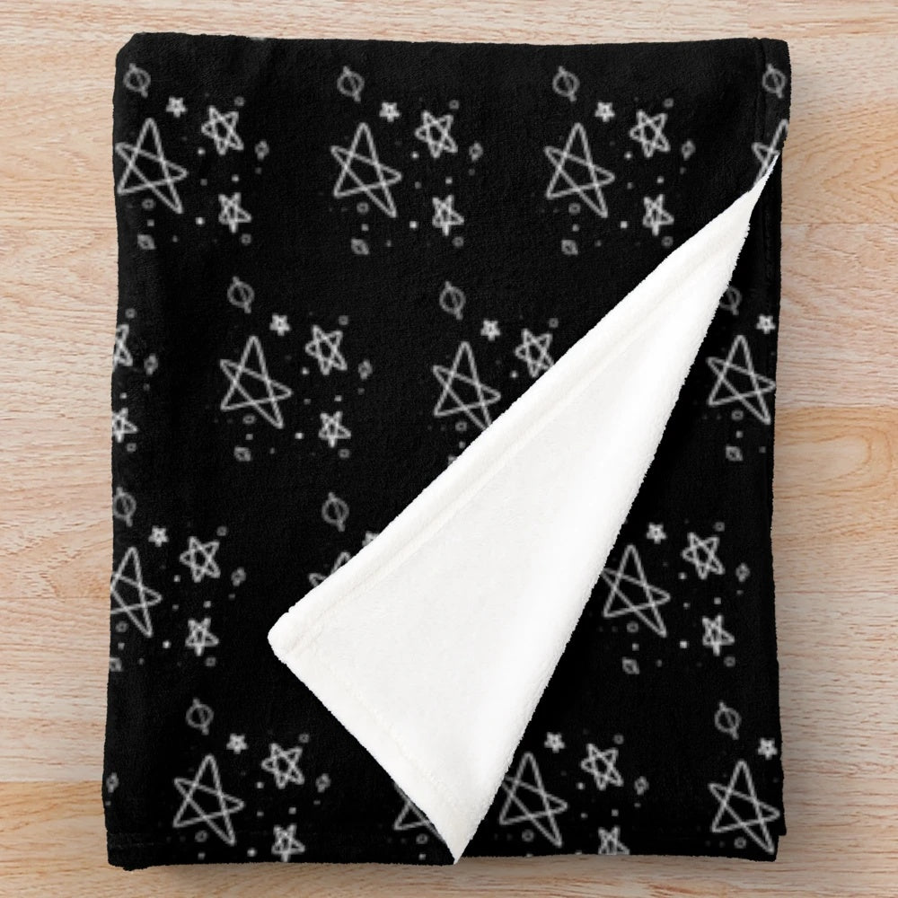 Cozy plush blanket with a beautiful galaxy and stars design