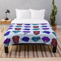 Cozy galaxy-themed plush blanket with Sanders Sides icons