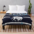 Plush blanket with a galaxy and stars design