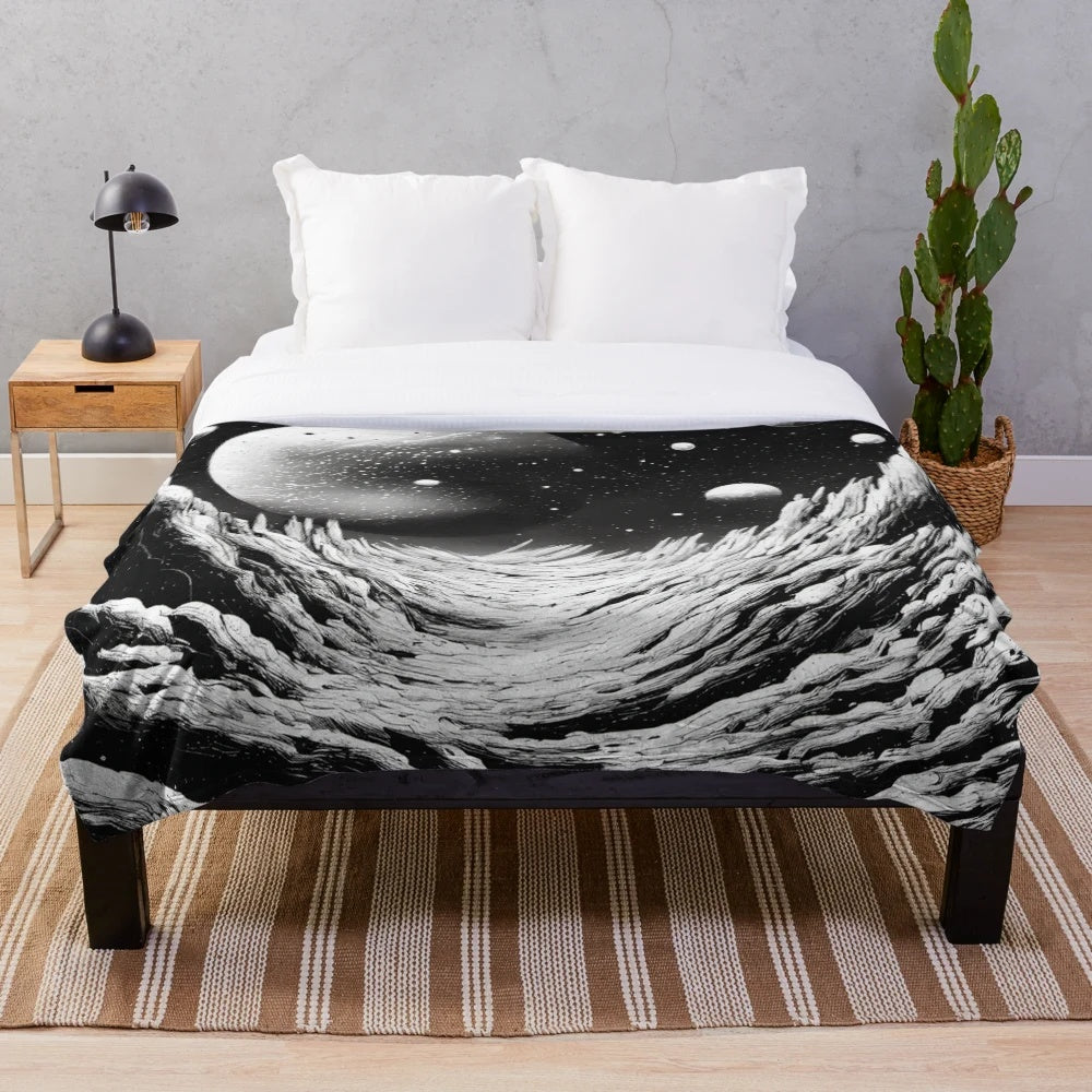 Soft and plush galaxy-themed blanket for a cozy, celestial experience