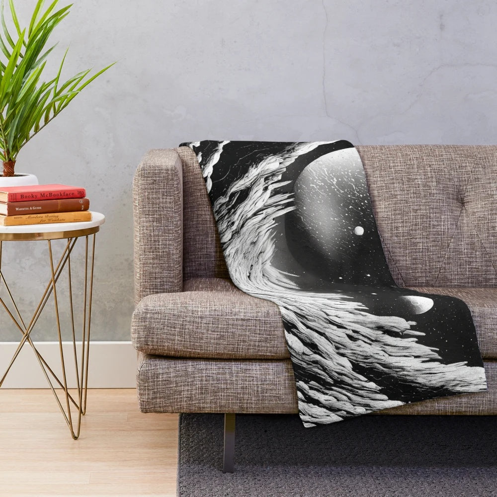 Soft and plush galaxy-themed blanket for a cozy, celestial experience