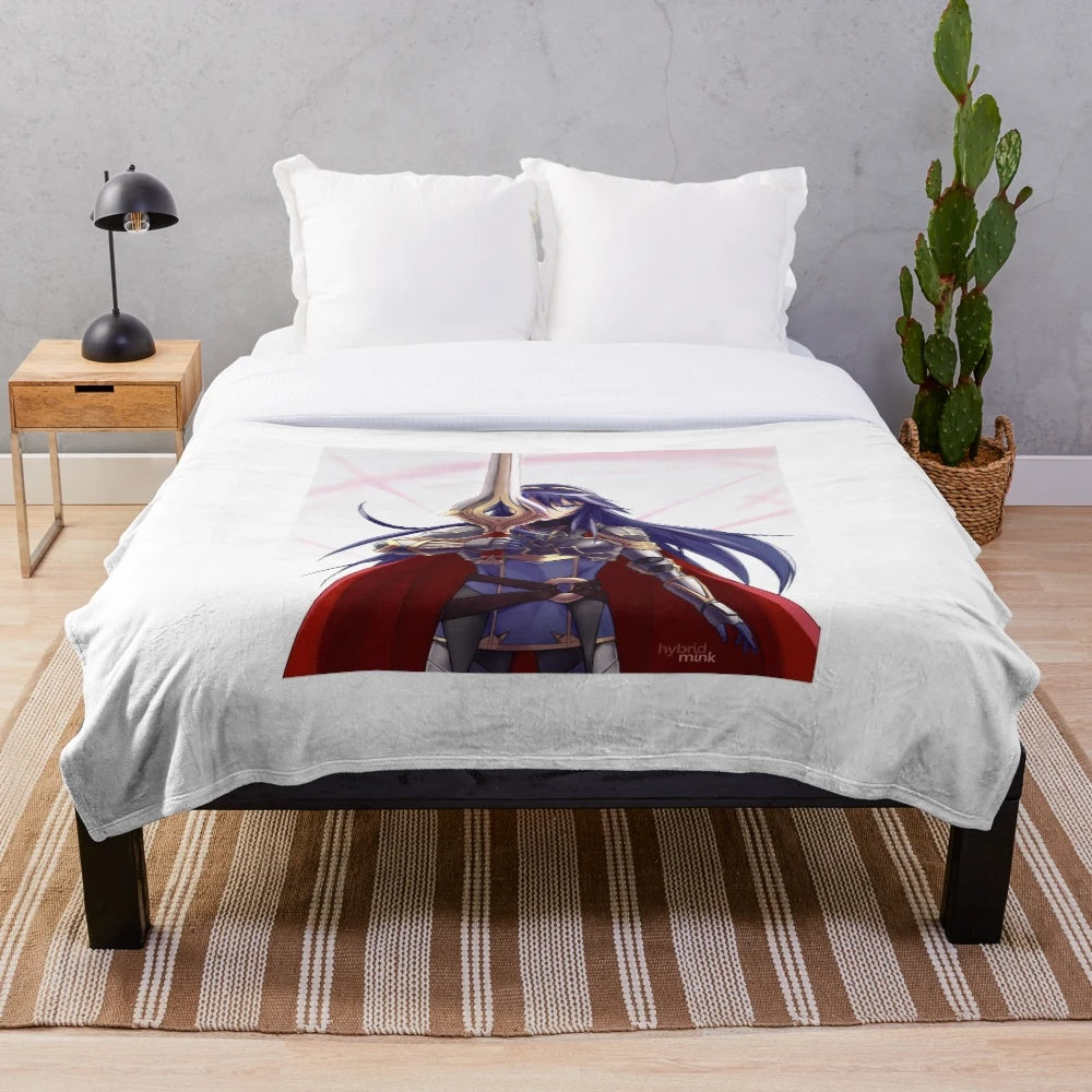 Cozy galaxy-themed plush blanket featuring an anime-inspired design