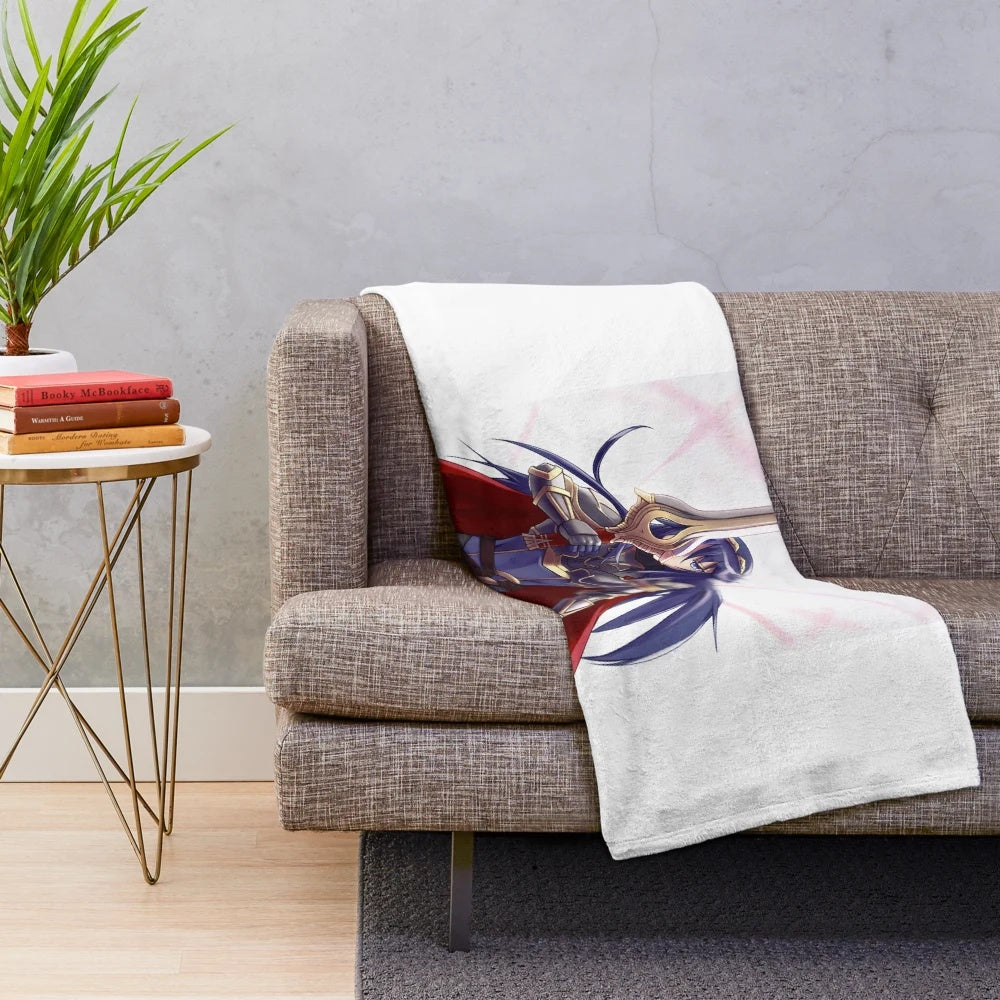 Cozy galaxy-themed plush blanket featuring an anime-inspired design