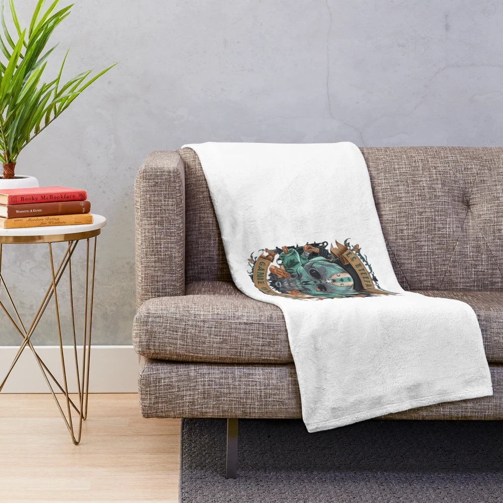 Game Over plush blanket with video game design