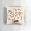 Soft and plush pillow featuring a cozy gamer design, perfect for gaming and relaxation.