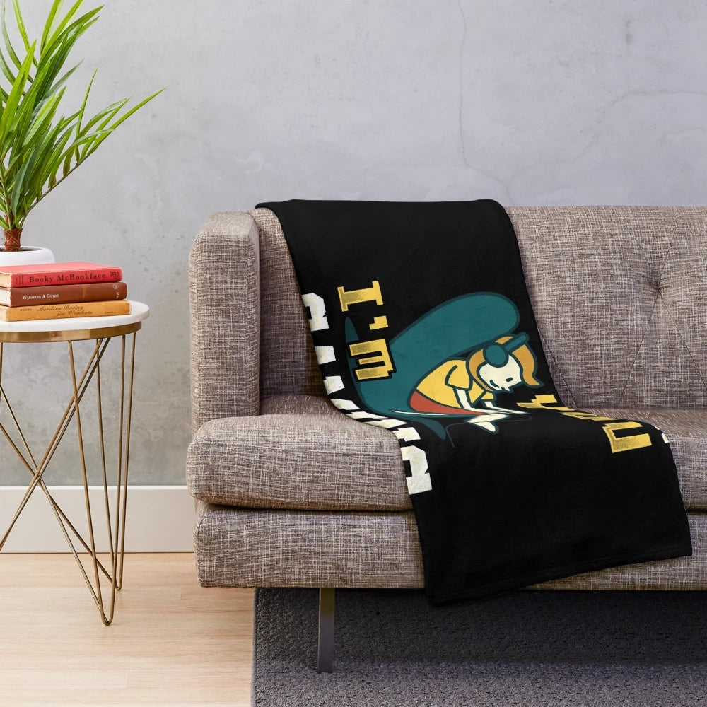 Cozy gamer plush blanket with "Can't Hear You I'm Gaming" design