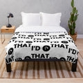 Cozy plush blanket with "Id Tap That" gaming humor design