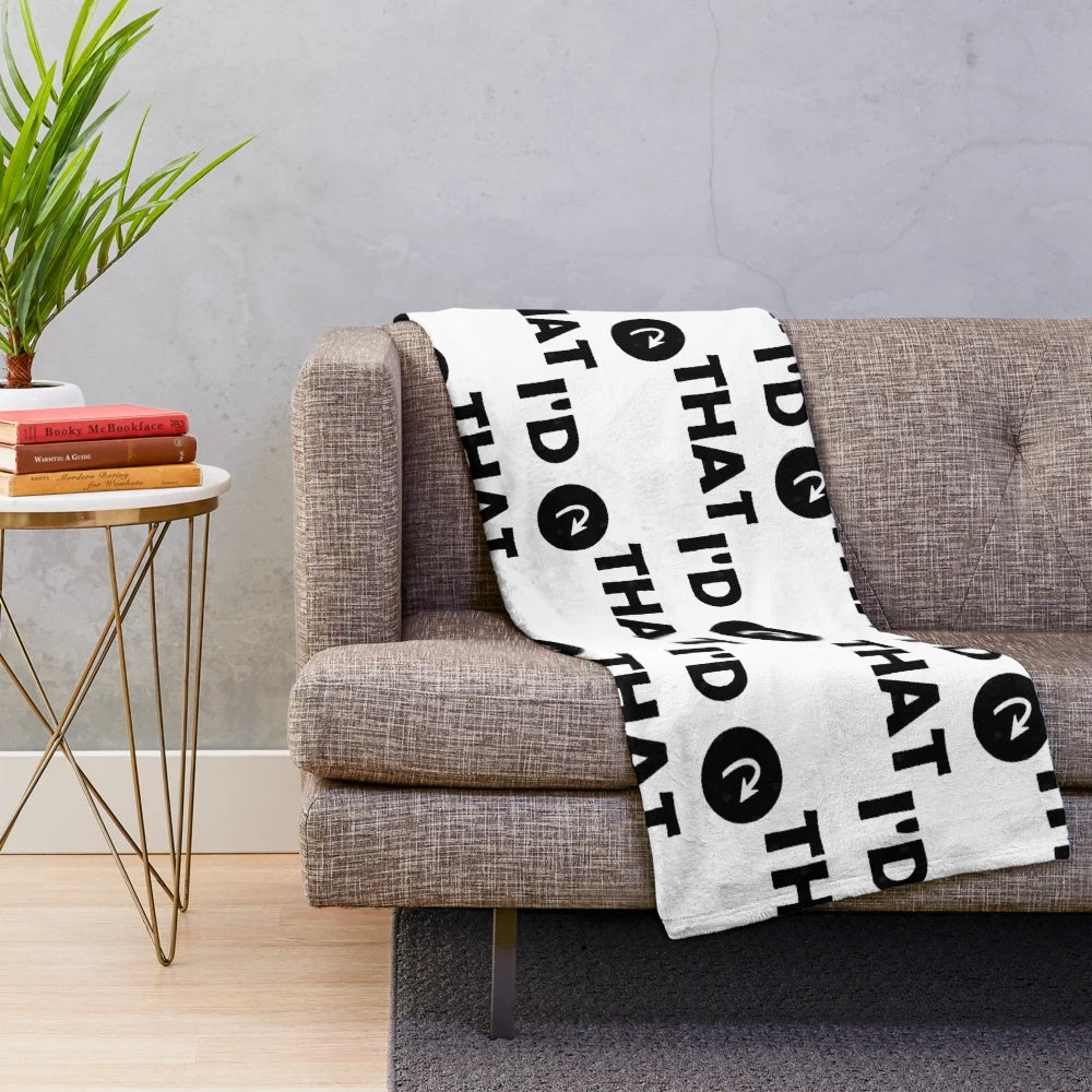 Cozy plush blanket with "Id Tap That" gaming humor design