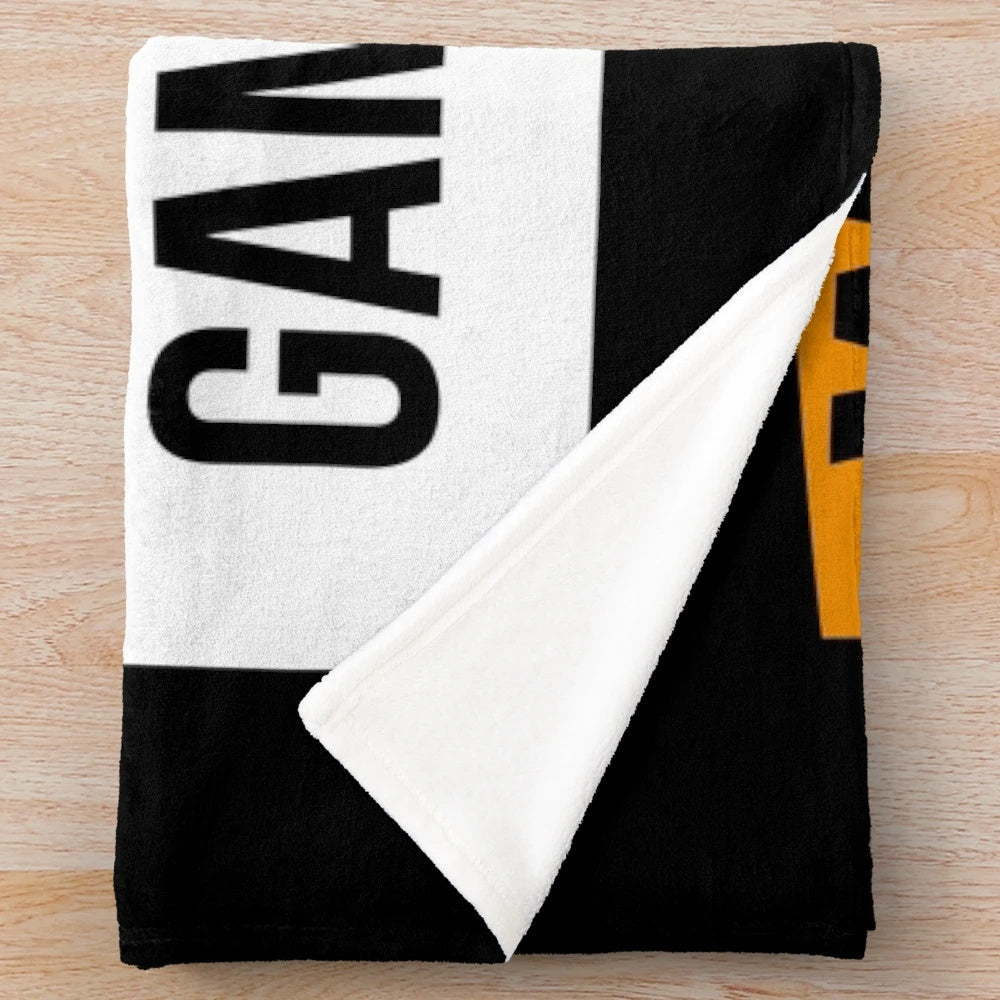 Gamer Plush Blanket with Retro Gaming Motifs