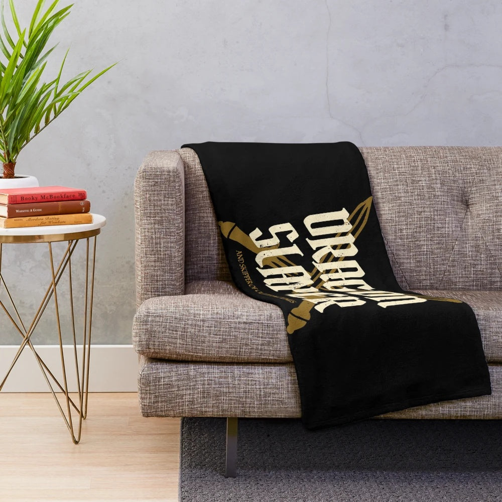 Plush video game blanket featuring a heroic fantasy warrior design