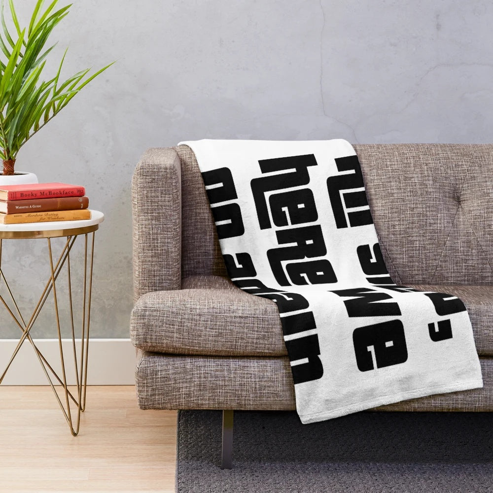 Plush blanket featuring the iconic "ah shit, here we go again" meme from the Grand Theft Auto video game series.