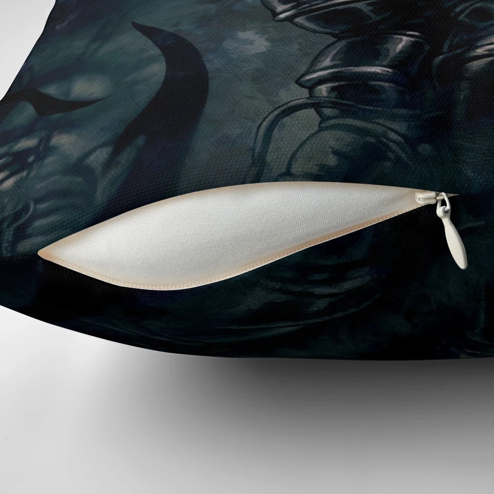 A cozy, high-quality pillow featuring a design inspired by the popular indie game Hollow Knight.