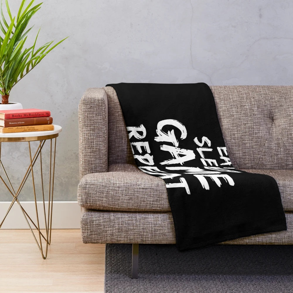 Cozy plush blanket with gaming-inspired design