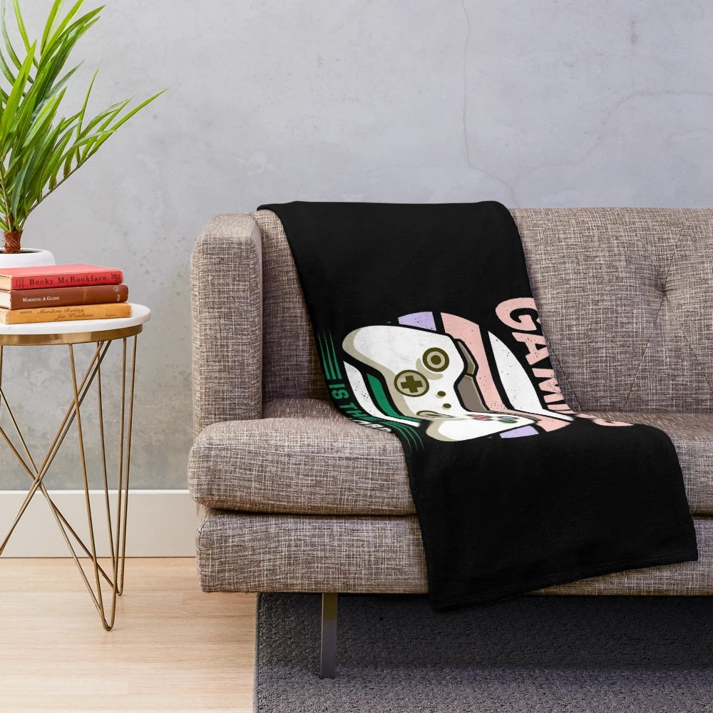 Gaming plush blanket with remote controller design