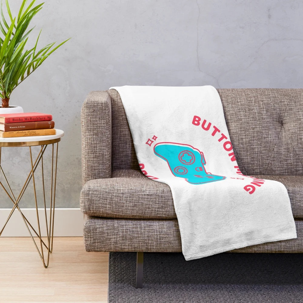 Gaming plush blanket with video game controller design