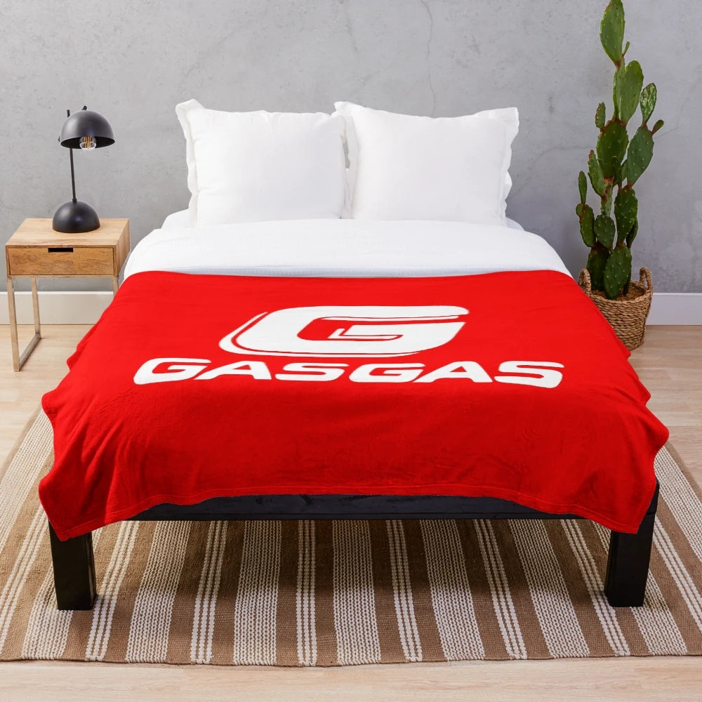 Gasgas motorcycle-themed plush blanket