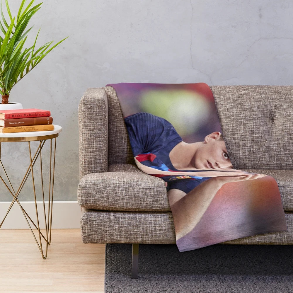 Gavi Plush Blanket with Soccer, Football, and Futbol Designs