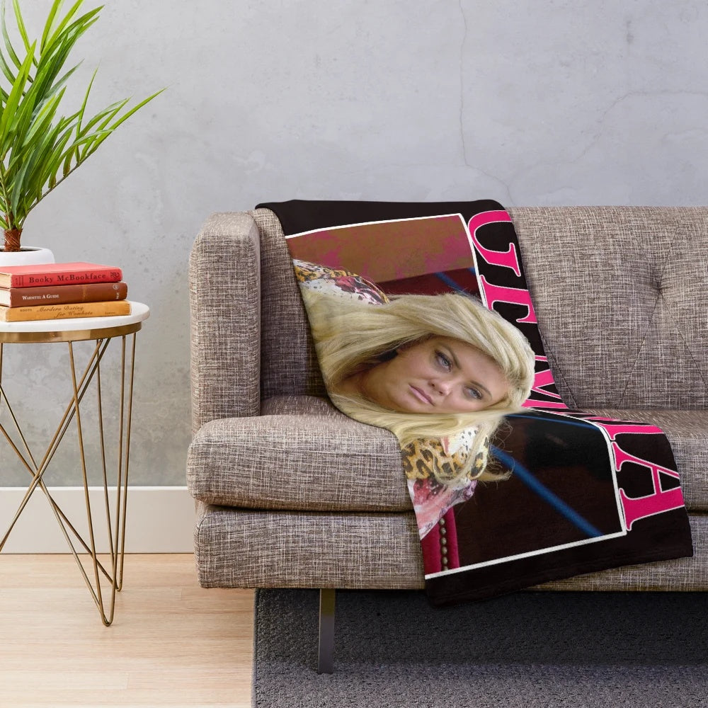 Gemma Collins inspired plush blanket with a soft, cozy design