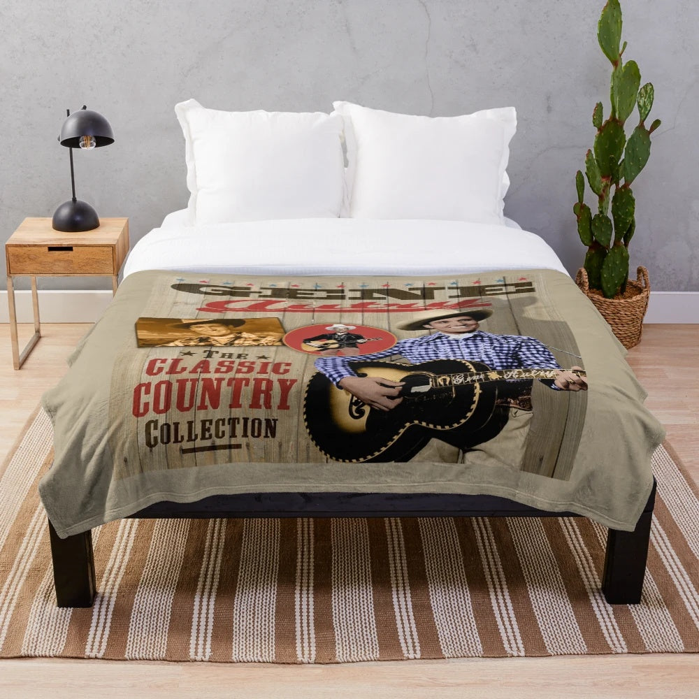 Gene Autry inspired plush blanket featuring the classic country singer