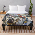 Genshin Impact inspired plush blanket with game characters