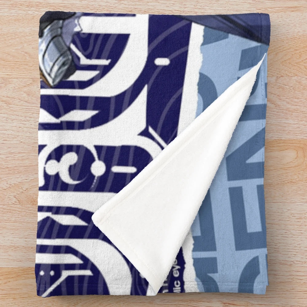 Soft and cuddly Genshin Impact inspired plush blanket with Neuvillette design