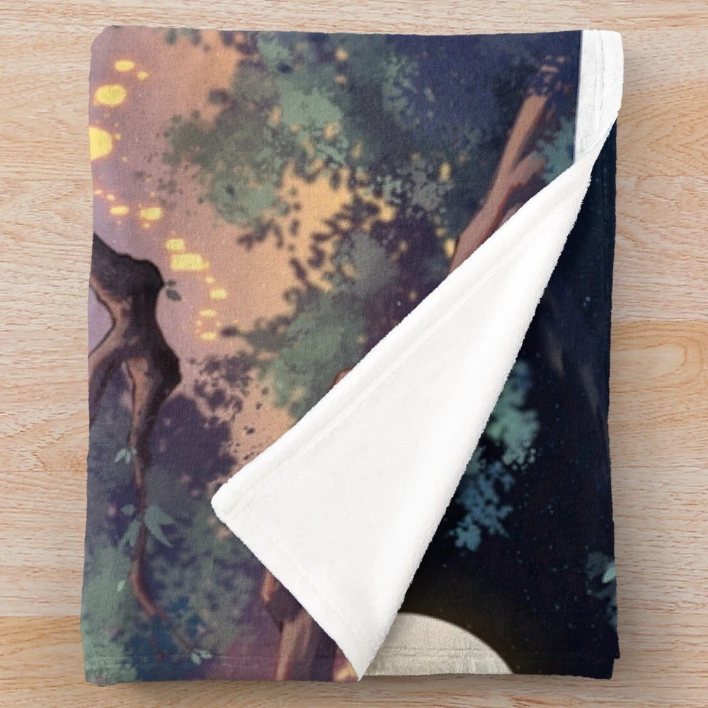 Genshin Impact Ganyu and Keqing plush blanket with anime aesthetic