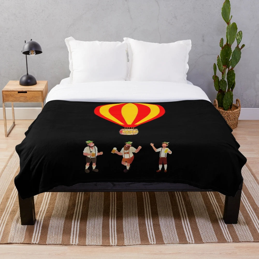 German beer festival plush blanket with traditional Wiesn design