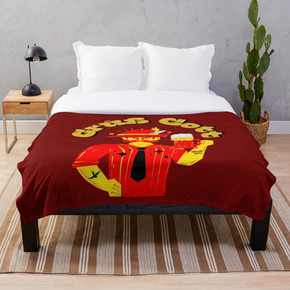 A plush and cozy blanket featuring the iconic Oktoberfest celebration in Germany