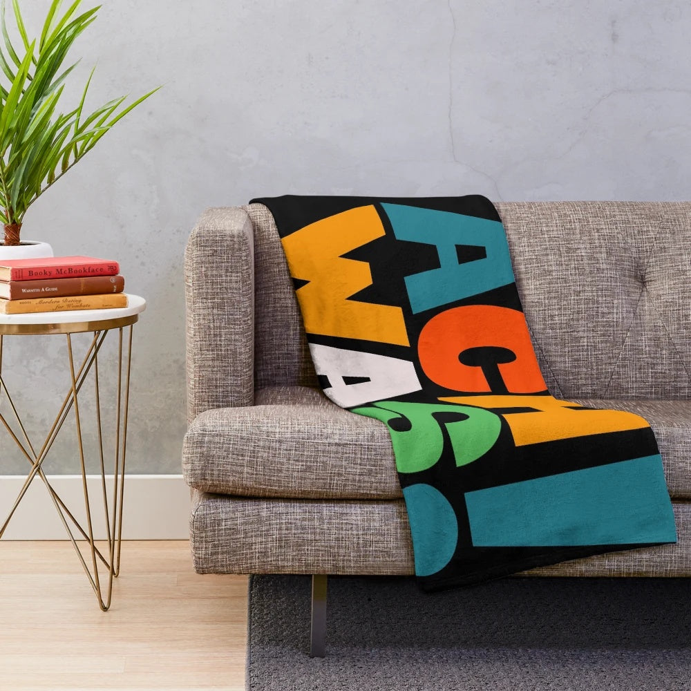 Plush blanket featuring Loriot, the beloved German comedian and TV personality