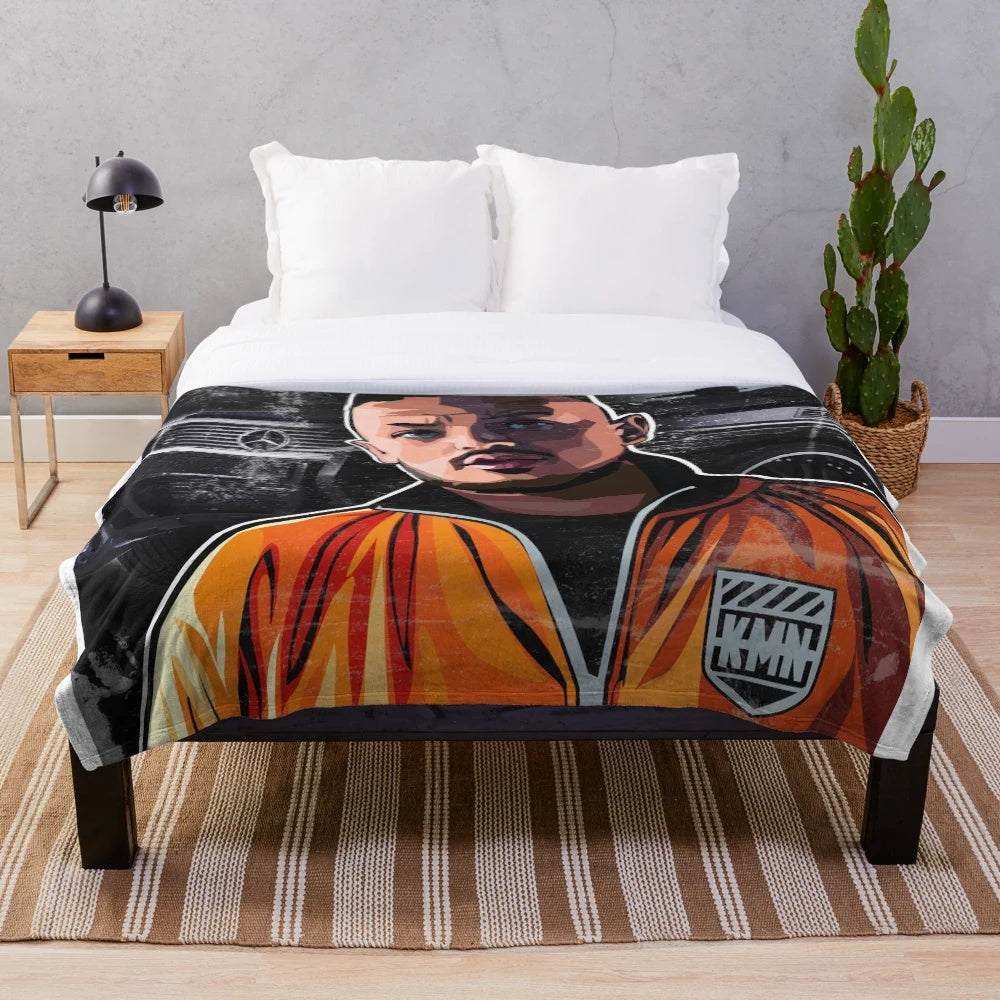 German rap and hip hop themed plush blanket