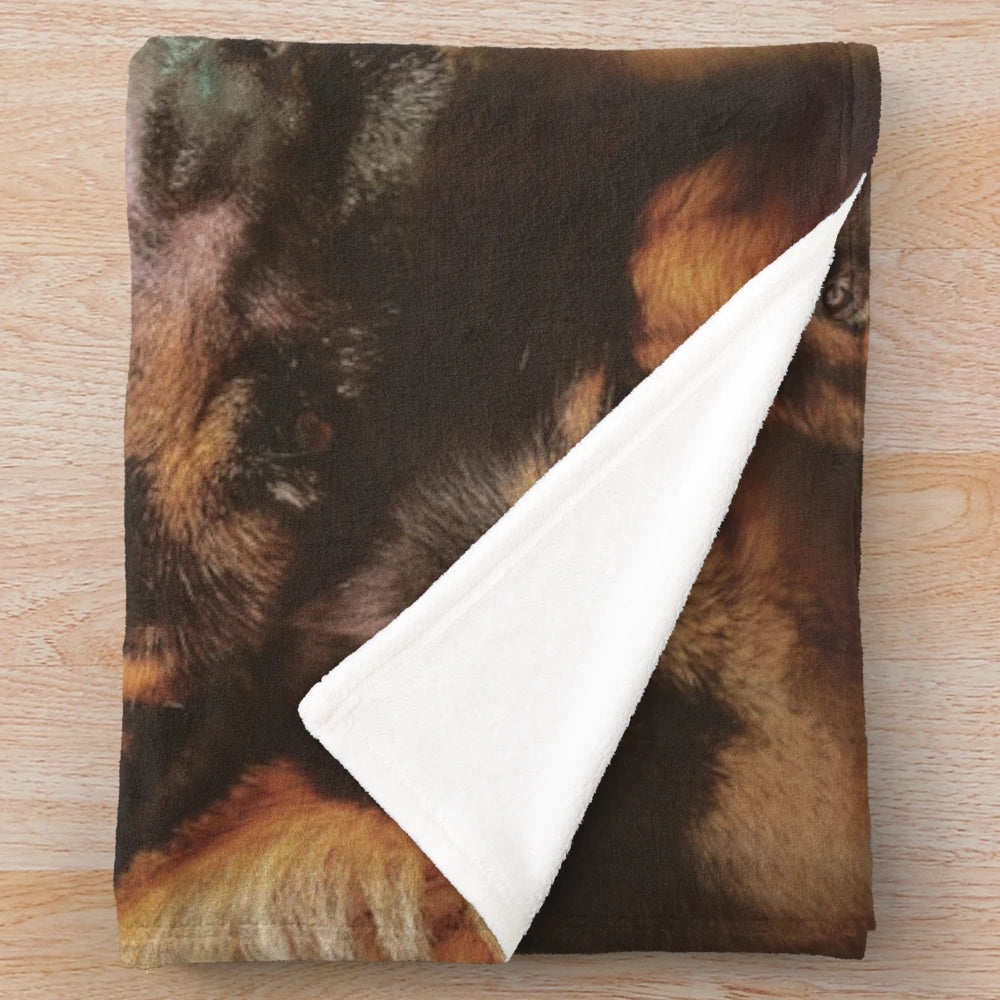 Soft and cuddly German shepherd dog plush blanket