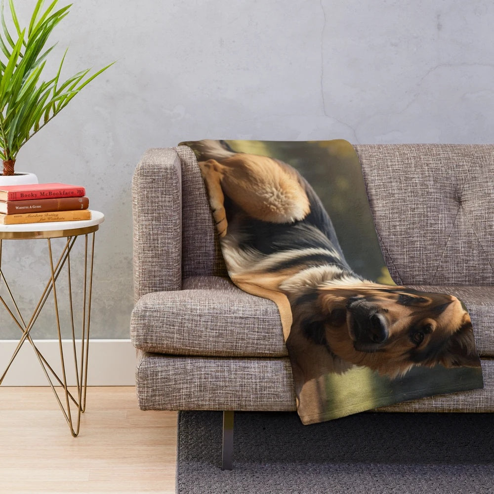 German shepherd dog breed plush blanket