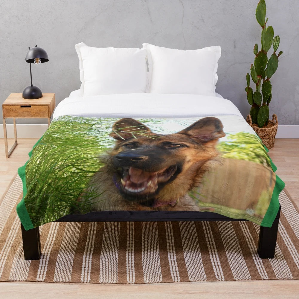 Soft and Cuddly German Shepherd Plush Blanket