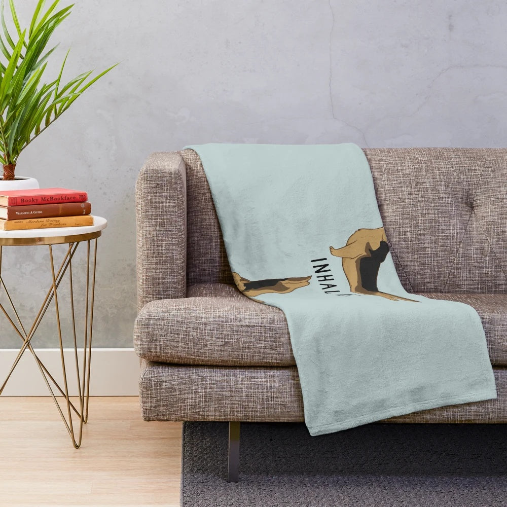German Shepherd Yoga Plush Blanket