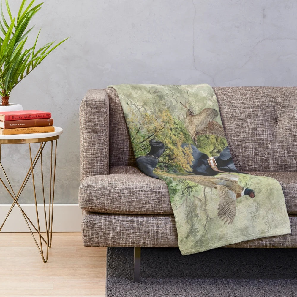 A soft and plush blanket featuring the image of a German Shorthaired Pointer dog