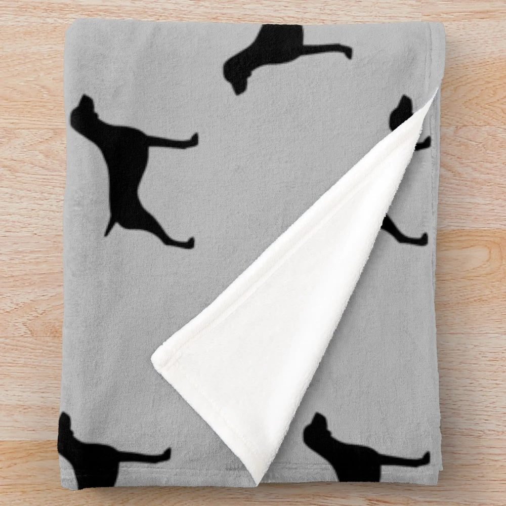 Plush blanket with German Shorthaired Pointer silhouette pattern