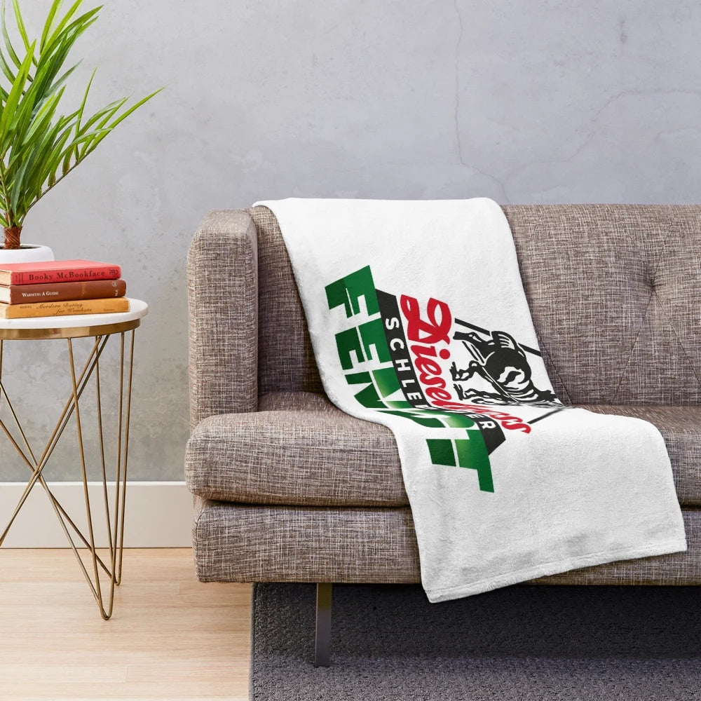 German tractor plush blanket featuring Fendt diesel horsepower haulers