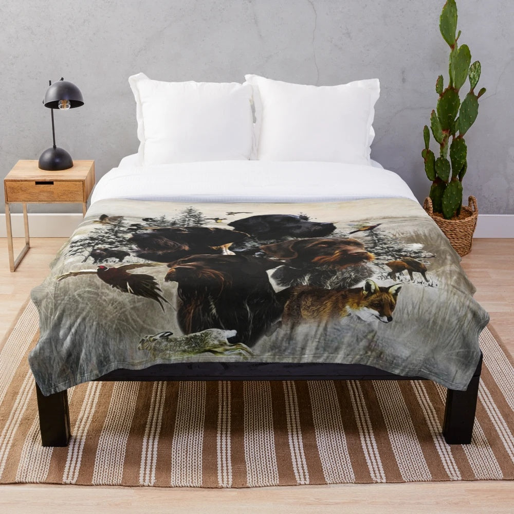 German Wirehaired Pointer printed on a soft, plush blanket