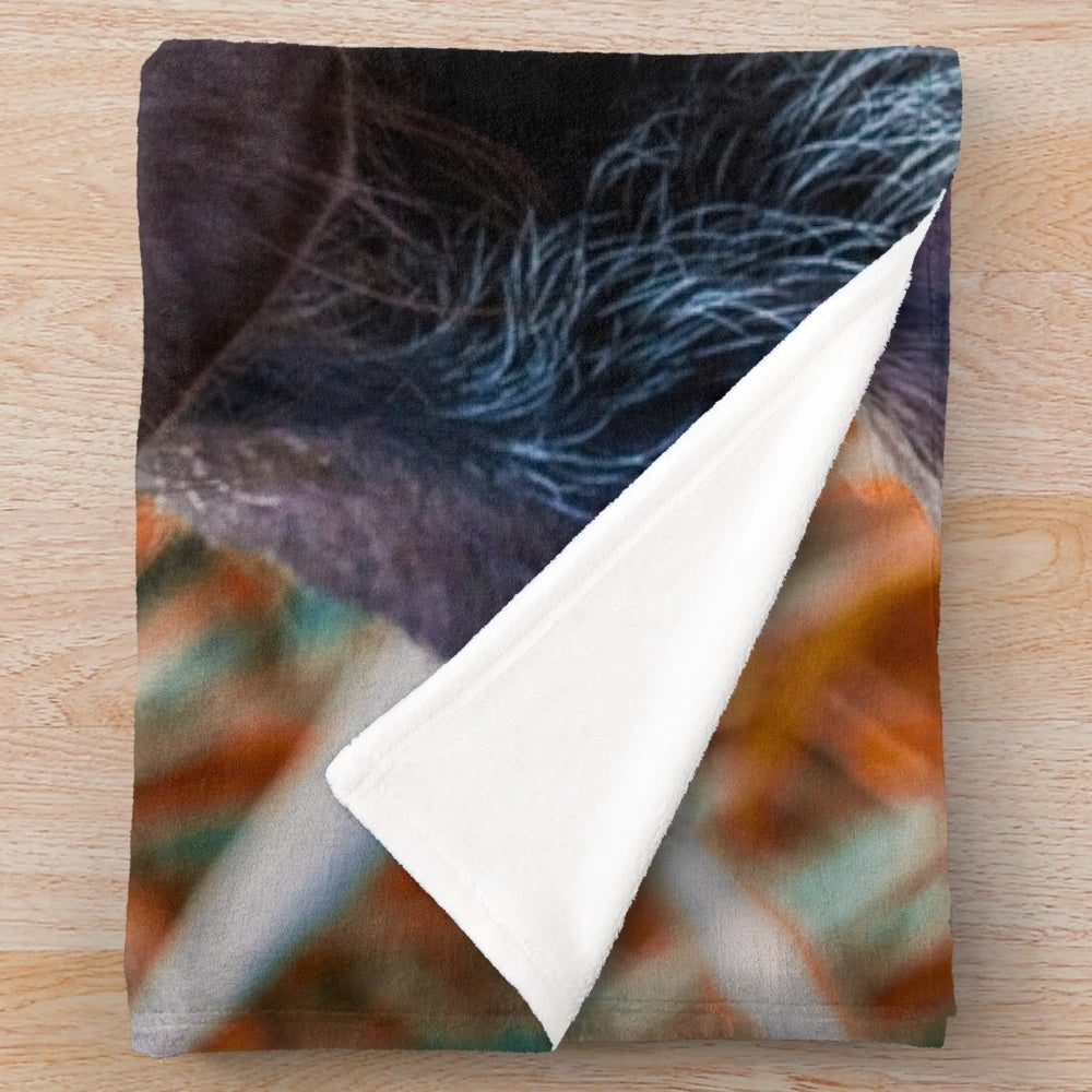 Soft and fluffy plush blanket featuring a portrait of a German Wirehaired Pointer