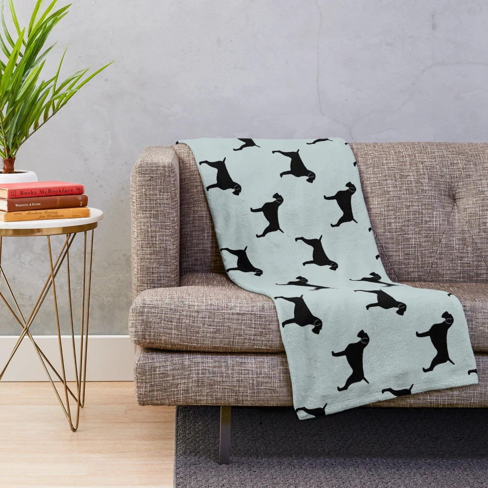 German Wirehaired Pointer Silhouette Plush Blanket