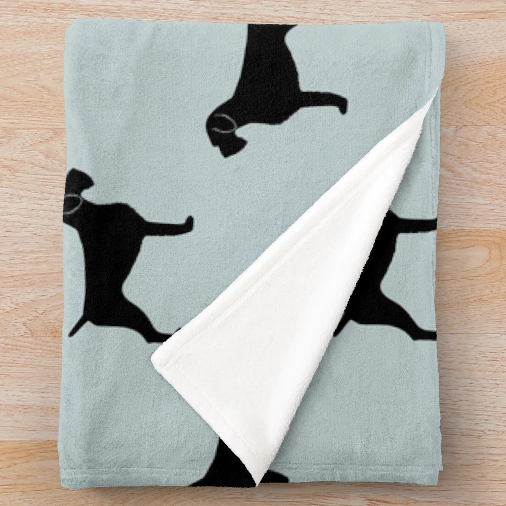 German Wirehaired Pointer Silhouette Plush Blanket