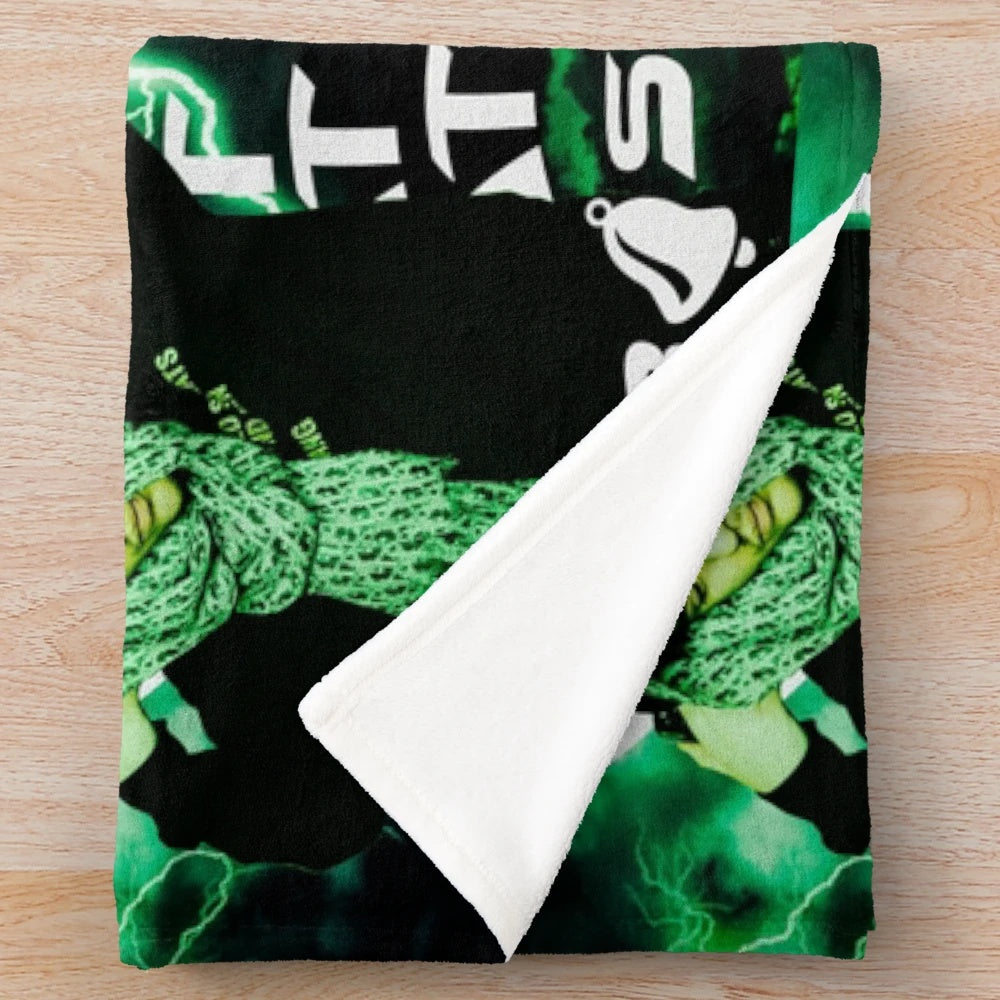 Yeat inspired plush blanket with "Get Busy" design