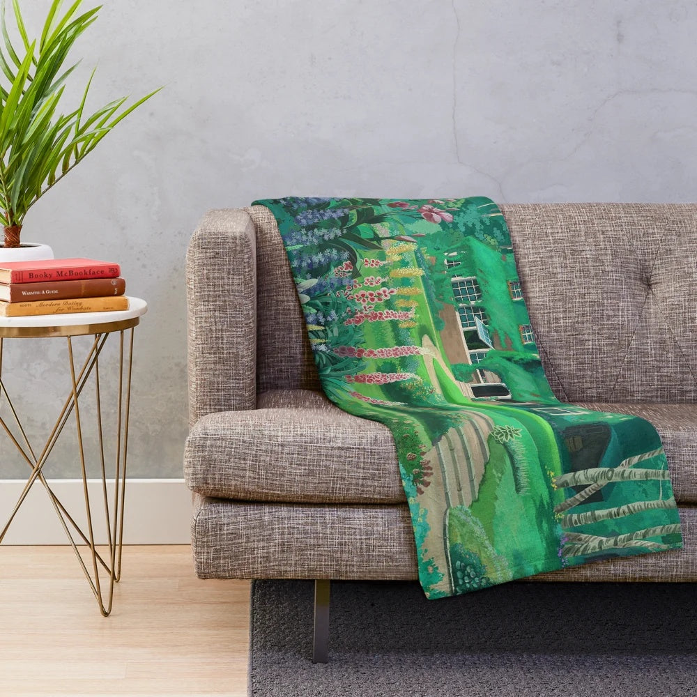 Plush blanket featuring the iconic Ghibli House from Studio Ghibli's beloved anime films